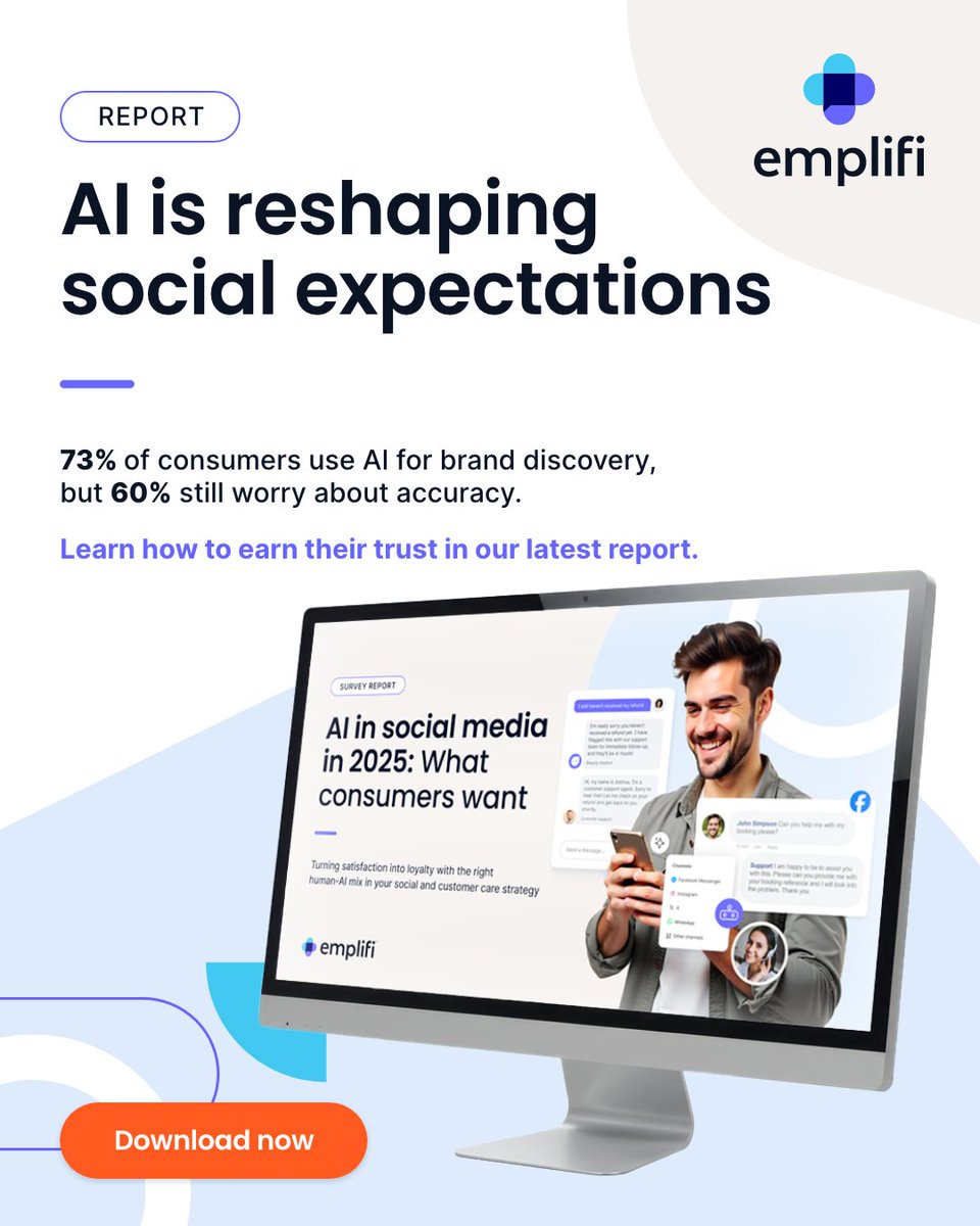 AI is changing the rules of social media and customer care, but are brands keeping up?

We surveyed nearly 900 consumers to uncover how they really feel about AI-powered experiences on social.

Get the full report to discover:

✅ Industry + generational insights
✅ What builds