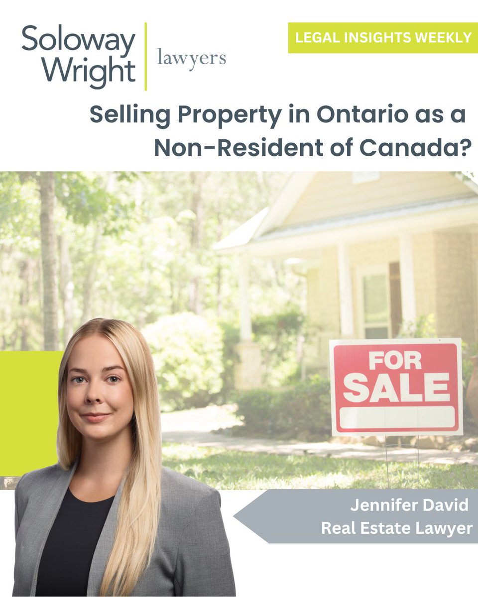 solowaywright's tweet image. The purchaser may withhold 25–50% of the sale price unless you obtain a clearance certificate before closing. Without it, a significant portion of your sale proceeds could be tied up. Plan early: solowaywright.com/lawyer/jennife… #RealEstate #NonResident #CanadaLaw #SolowayWright