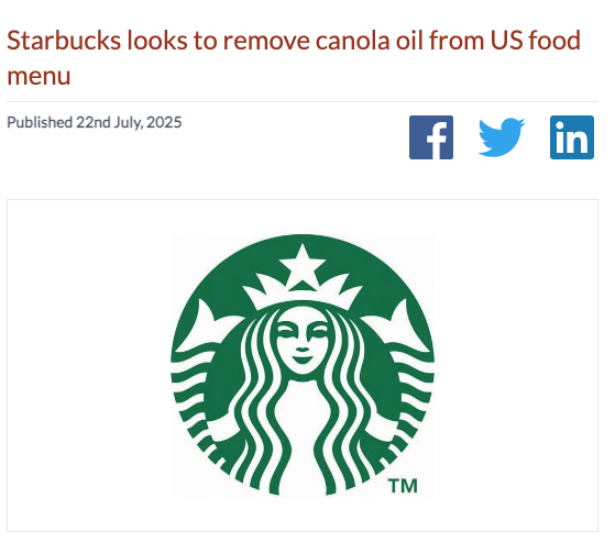 drcateshanahan's tweet image. Next stop for the No-seed-oil movement: Starbucks!
The chain is considering replacing canola oil in their egg bites with avocado oil.
A small step for Starbucks.
A giant leap for breakfast on-the-go.