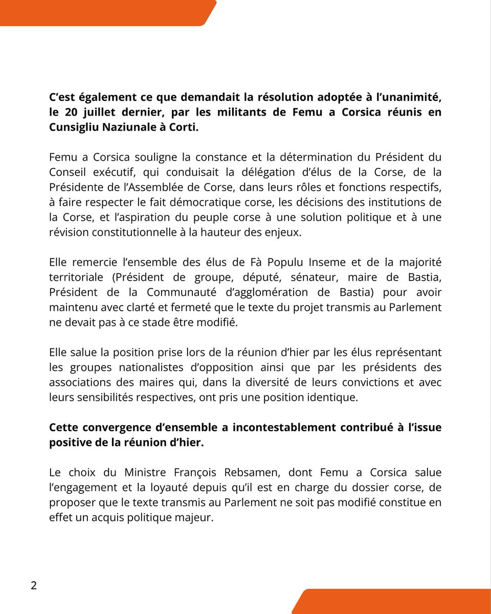 Partitu_FemuAC's tweet image. 🔴 𝐑𝐞́𝐮𝐧𝐢𝐨𝐧 𝐝𝐞 𝐥𝐚 𝐝𝐞́𝐥𝐞́𝐠𝐚𝐭𝐢𝐨𝐧 𝐝𝐞𝐬 𝐞́𝐥𝐮𝐬 𝐝𝐞 𝐥𝐚 𝐂𝐨𝐫𝐬𝐞 𝐚𝐯𝐞𝐜 𝐥𝐞 𝐦𝐢𝐧𝐢𝐬𝐭𝐫𝐞 𝐅𝐫𝐚𝐧𝐜̧𝐨𝐢𝐬 𝐑𝐞𝐛𝐬𝐚𝐦𝐞𝐧 𝐚̀ 𝐏𝐚𝐫𝐢𝐬 : 𝐮𝐧𝐞 𝐧𝐨𝐮𝐯𝐞𝐥𝐥𝐞 𝐞́𝐭𝐚𝐩𝐞 𝐚 𝐞́𝐭𝐞́ 𝐟𝐫𝐚𝐧𝐜𝐡𝐢𝐞.
La nuit dernière, au terme de quatre…