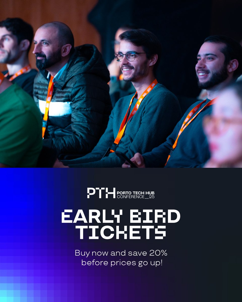 PortoTechHub's tweet image. π£ Early Bird Tickets!
Don't wait any longer and save 20%, until prices increase after July 31st.
Secure your place at the Porto Tech Hub Conference and join us for this next edition π tinyurl.com/2bwdv29v
#PTH #PortoTechHub #PortoTechHubConference #PTHConf2025