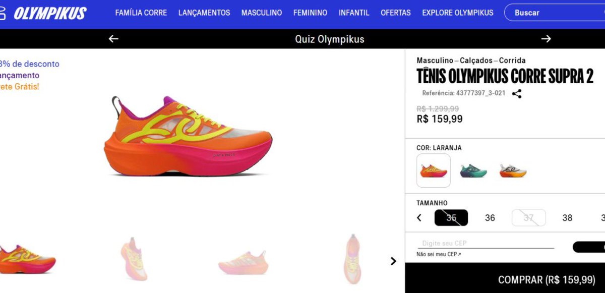 Site da olympikus bugadissimo, o estagiário vai p rua kkk