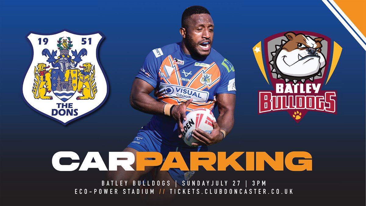 Doncaster_RLFC's tweet image. 🚘 | Car Parking
All you need to know about car parking at Sunday's game against @BatleyRLFC
doncasterrugby.league.co.uk/article/2158/c…
You can still purchase tickets for the game by clicking the link below
tickets.clubdoncaster.co.uk/en-GB/categori…
🔵 #COYD 🟠