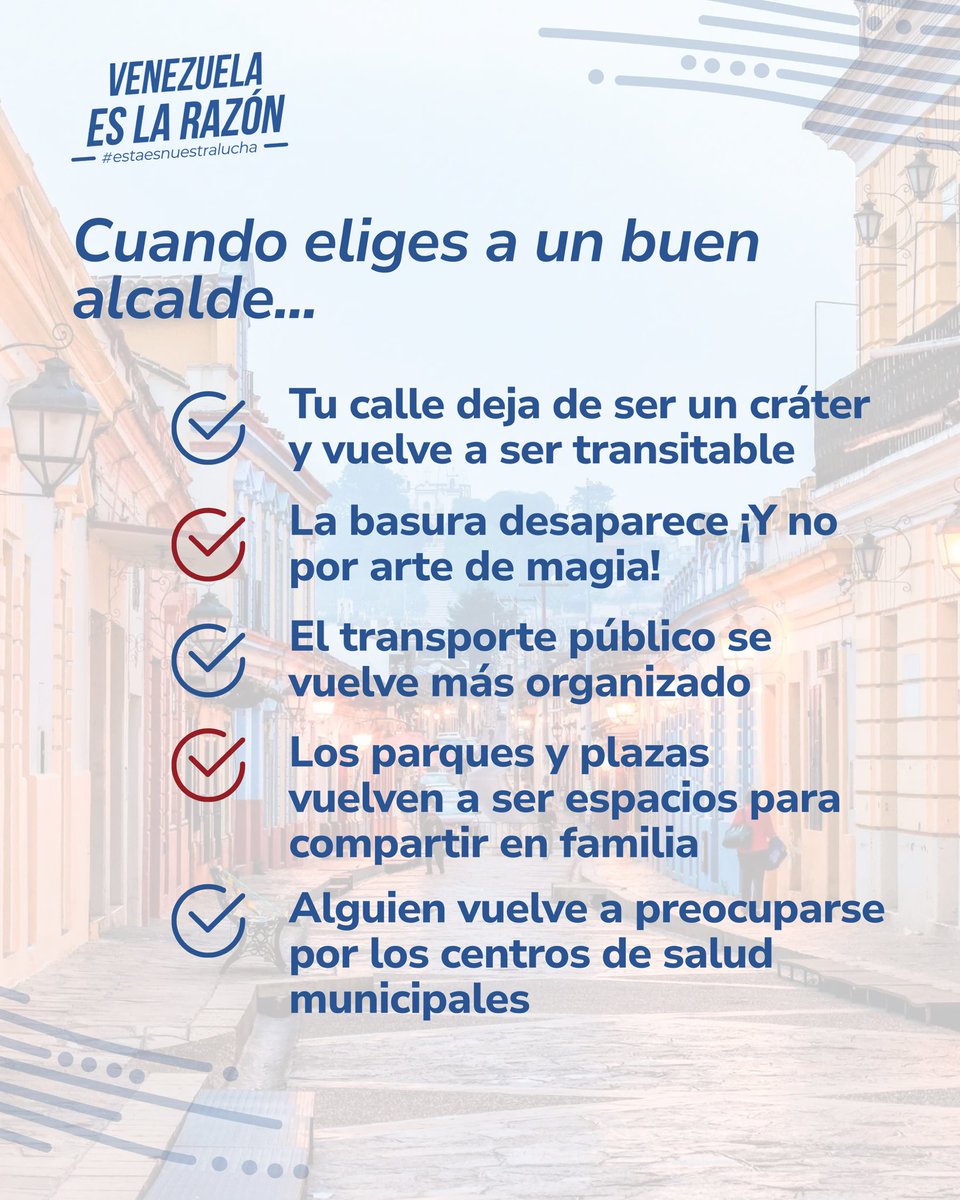 partidoUNT's tweet photo. ¿Crees que un alcalde solo se toma fotos? 🤔

Al elegir a tu alcalde, decides quién cuida tu comunidad, cómo se usa tu dinero y el futuro de tu municipio. 

Un BUEN alcalde hace que las cosas buenas pasen:

🛣️Calles seguras y limpias
 💦Servicios públicos que funcionan
 🤲🏽Oportunidades para todos 

Este 27 de julio, tu voto cuenta 🗳️ ¡No regales tu voz!

Vota por Un Nuevo Tiempo y construyamos juntos un mejor municipio 🤝🔵