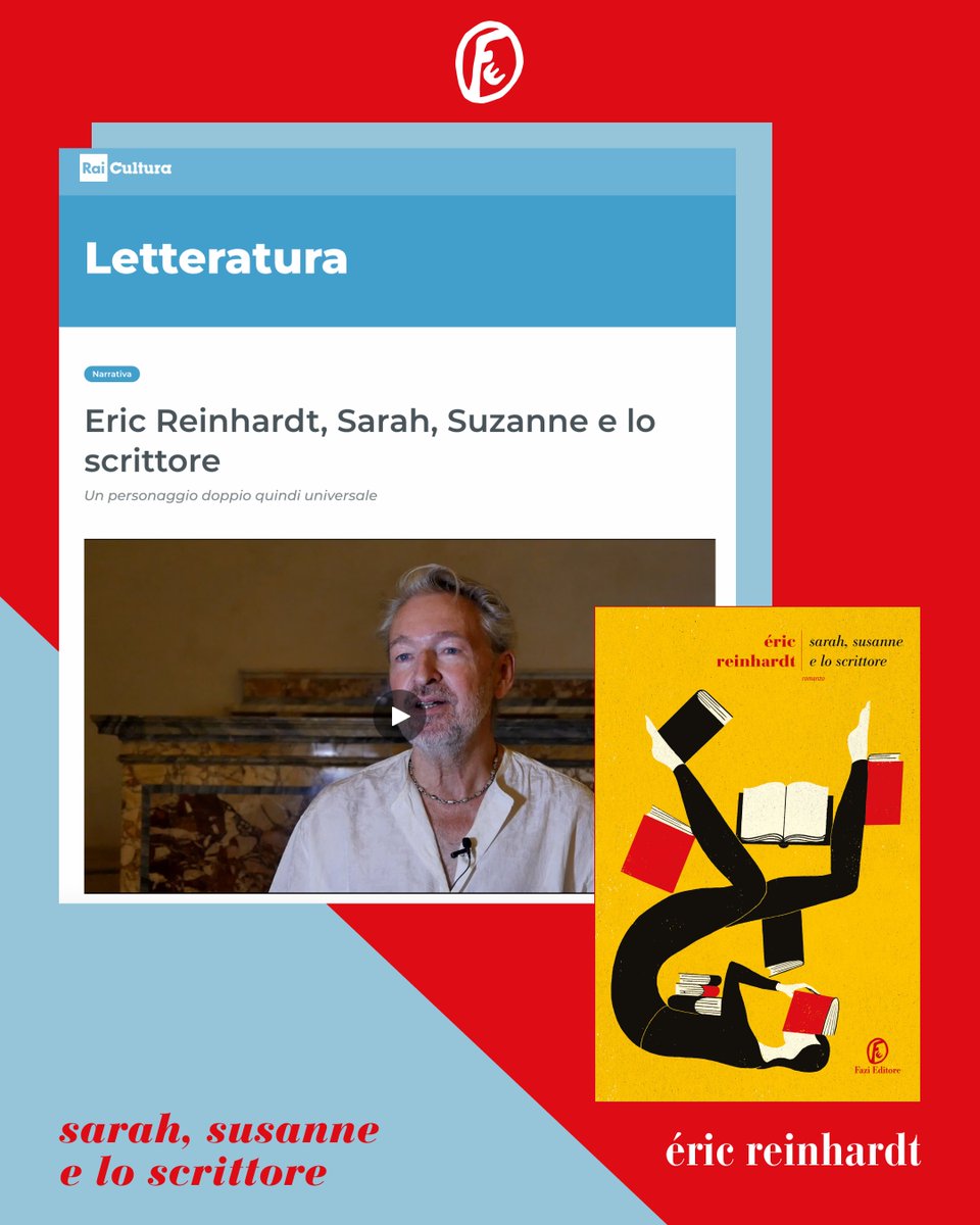 FaziEditore's tweet image. Éric Reinhardt, ospite di @LetteratureFest, ha presentato ai microfoni di @RaiCultura il suo romanzo «Sarah, Susanne e lo scrittore».
Buona visione!
raicultura.it/letteratura/ar…