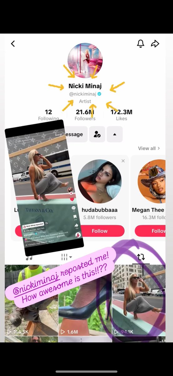 AshaSeberaFans's tweet image. Hell yeah @Ashamae_Sebera!!! She got reposted by @NICKIMINAJ on Nicki's TikTok!!!! 🤯 Only her and the current WWE Women's World Champion Naomi have that honor in the world of professional wrestling!