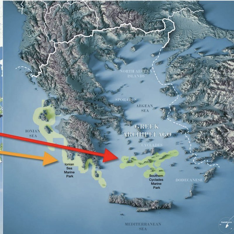 nkaragiannakidi's tweet image. Απ’ ό,τι καταλαβαίνω από τον χάρτη με το θαλάσσιο πάρκο στις Κυκλάδες, το ελληνικό θαλάσσιο πάρκο θα είναι ένας χώρος όπου θα μεγαλώνουν τα ψάρια του Αιγαίου κ μετά θα πηγαίνουν στα Δωδεκάνησα, όπου ελεύθερα θα τα ψαρεύουν Τούρκοι ψαράδες σε δικά μας χωρικά ύδατα κ θα μας τα…