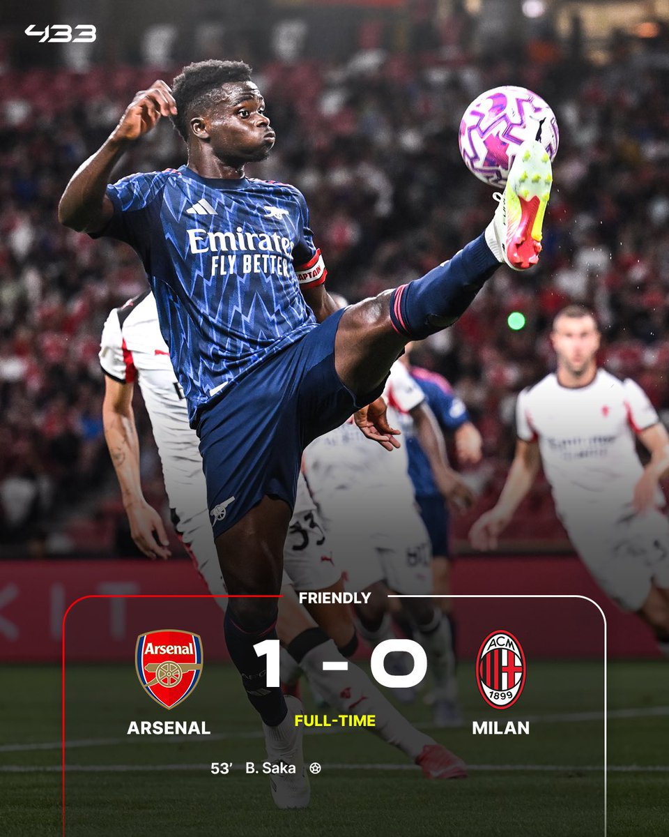 ©️ Saka fires Arsenal to a 𝐖 vs Milan in the Gunners’ first pre-season match 💪