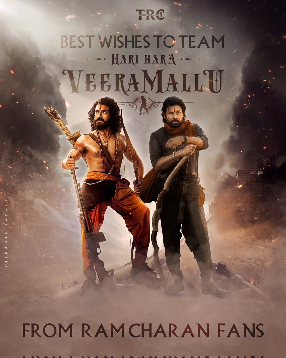 Trends RamCharan ™ (@tweetramcharan) on Twitter photo Very Few Hours left to Celebrate VEERA on Silver Screens ! 🔥
Wishing a Huge Blockbuster to Kalyan Babai <a href="/PawanKalyan/">Pawan Kalyan</a> from DHEERA <a href="/AlwaysRamCharan/">Ram Charan</a> fans ❤️
Best Wishes to <a href="/AMRatnamOfl/">AMR</a> <a href="/AgerwalNidhhi/">Nidhhi Agerwal 🌟 Panchami</a> <a href="/amjothikrishna/">jyothi krisna</a> & Entire Team of #HariHaraVeeraMallu ❤️🔥 Very Few Hours left to Celebrate VEERA on Silver Screens ! 🔥
Wishing a Huge Blockbuster to Kalyan Babai <a href="/PawanKalyan/">Pawan Kalyan</a> from DHEERA <a href="/AlwaysRamCharan/">Ram Charan</a> fans ❤️
Best Wishes to <a href="/AMRatnamOfl/">AMR</a> <a href="/AgerwalNidhhi/">Nidhhi Agerwal 🌟 Panchami</a> <a href="/amjothikrishna/">jyothi krisna</a> & Entire Team of #HariHaraVeeraMallu ❤️🔥
