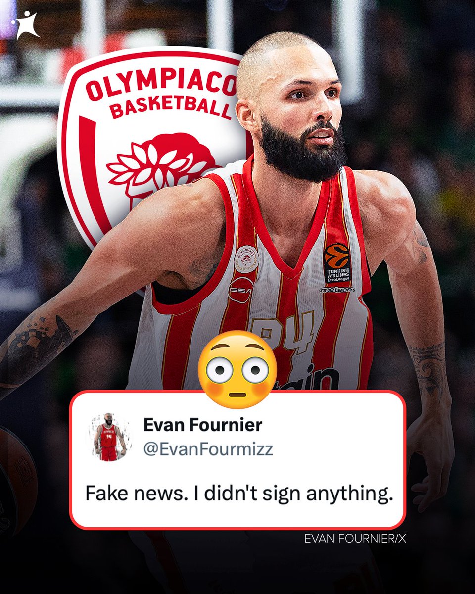 BasketNews_com's tweet image. Evan Fournier just denied reports about signing a contract extension with Olympiacos 🇬🇷😳