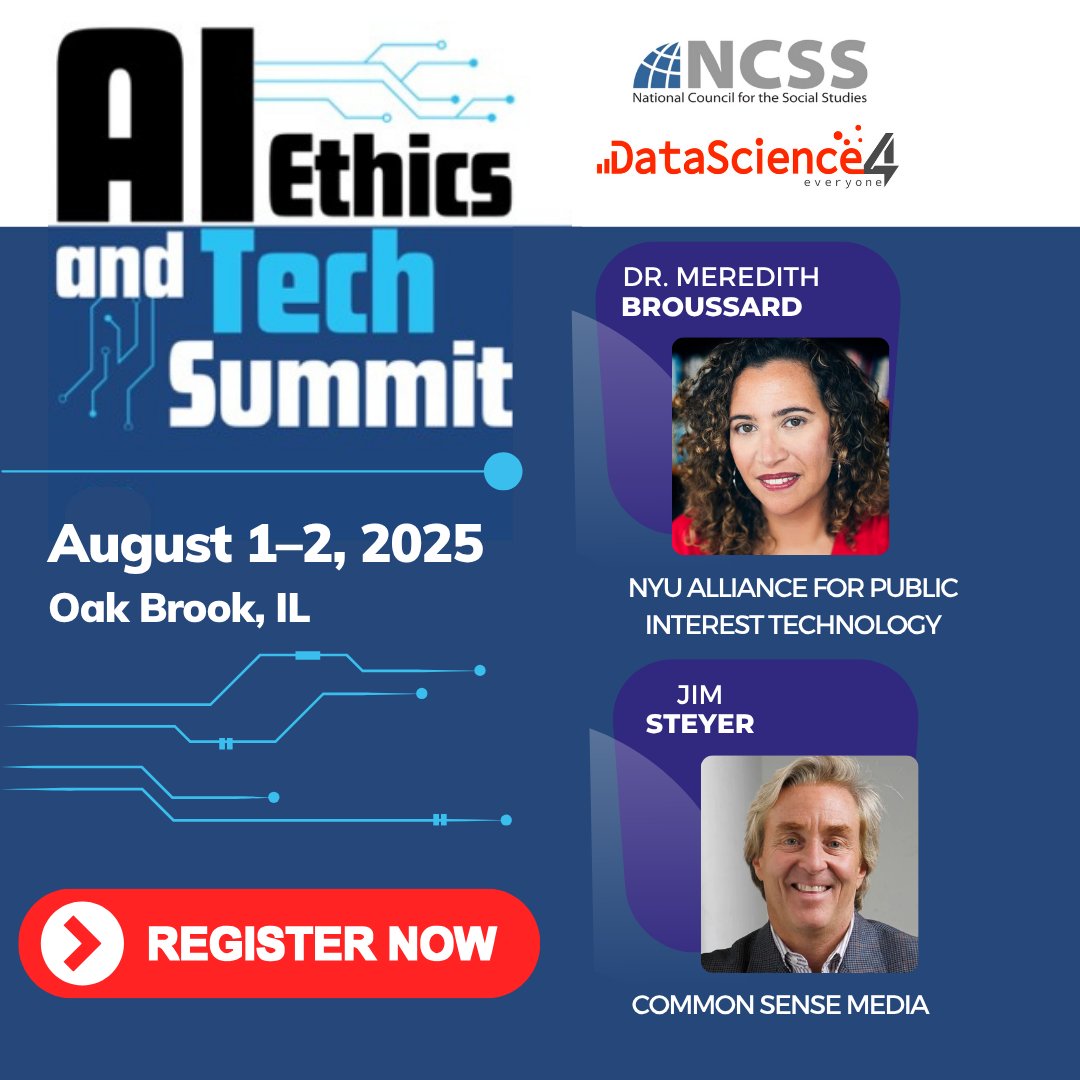 NCSSNetwork's tweet image. ✨ How & where should students learn to leverage computing tools, #dataanalysis, + AI in social studies learning? What are the many ethical, social, & political implications of #emergingtechnologies? What habits of mind, analytical skills, argumentation, & affect should students…