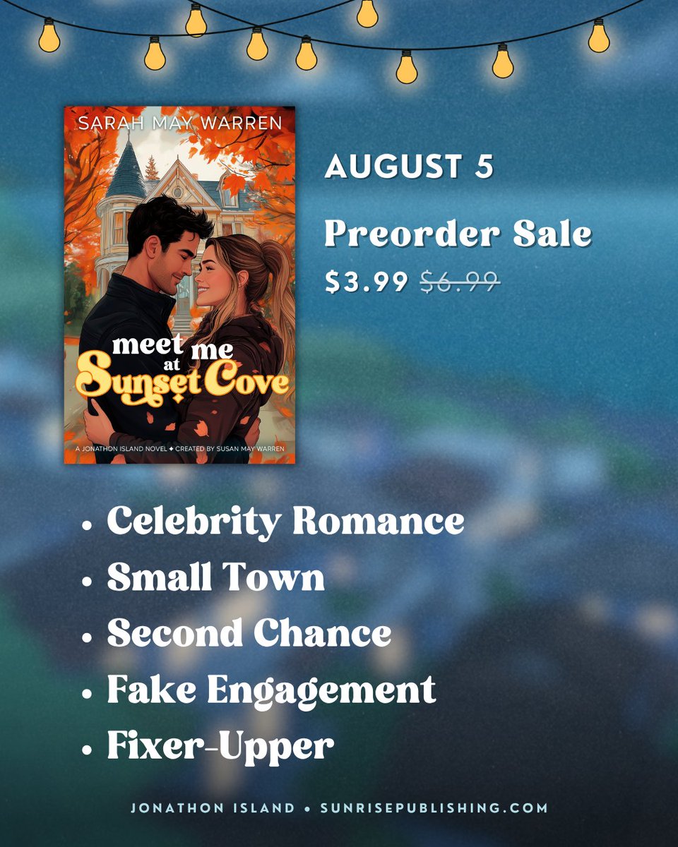 SunrisePublish's tweet photo. Grab this charming Jonathon Island DIY story about second chances, a fake engagement, and discovering that sometimes the strongest foundations are built on the ruins of broken hearts.
⁠
MEET ME AT SUNSET COVE by Sarah May Warren⁠
⁠
Preorder for $3.99
https://t.co/ayCiSSYnkf https://t.co/N0q5iDuQXl