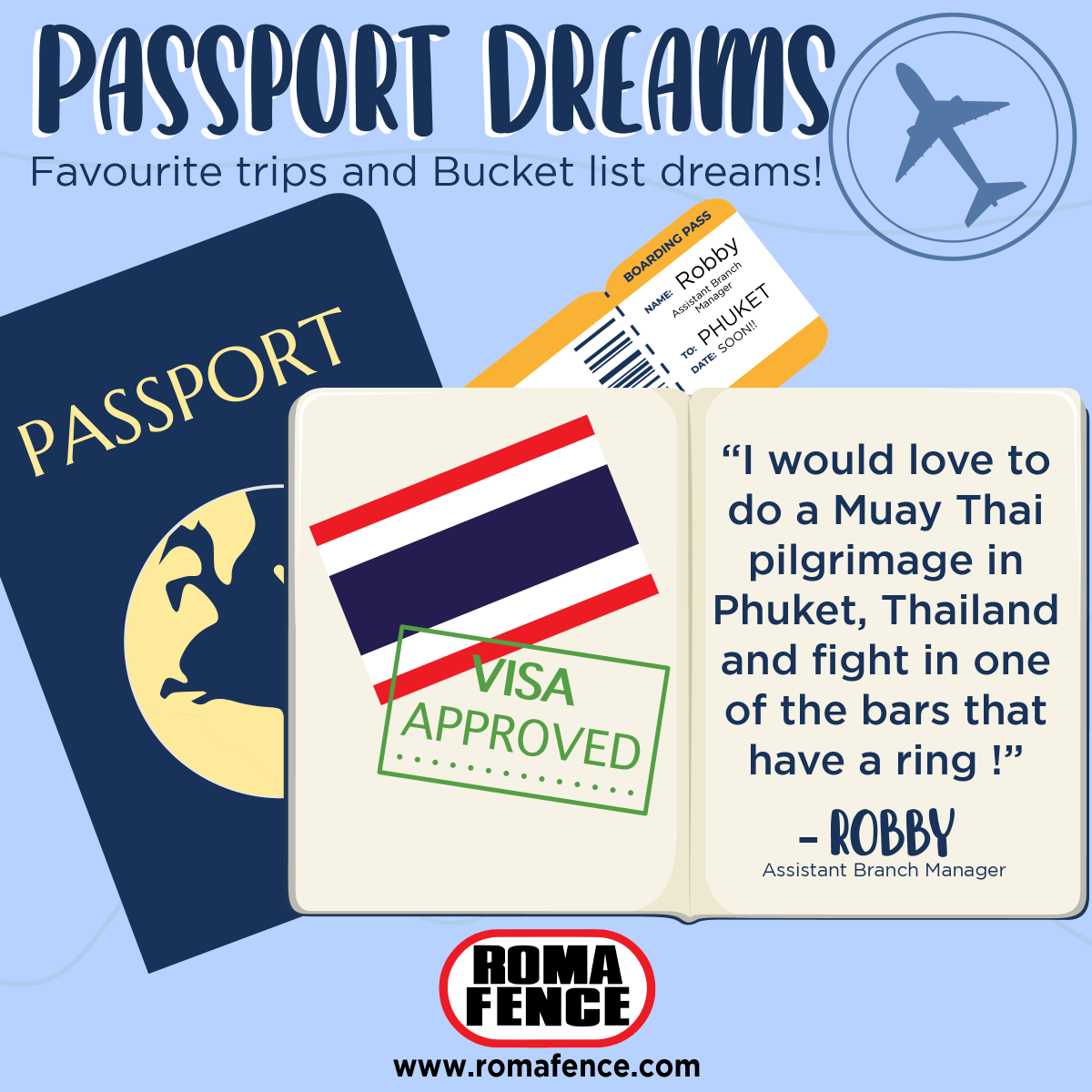 Passport Dreams and Favourite Places! Get inspiration for your next trip from our travel bug fencers! ✈️ 🌍 #travel #passportdreams