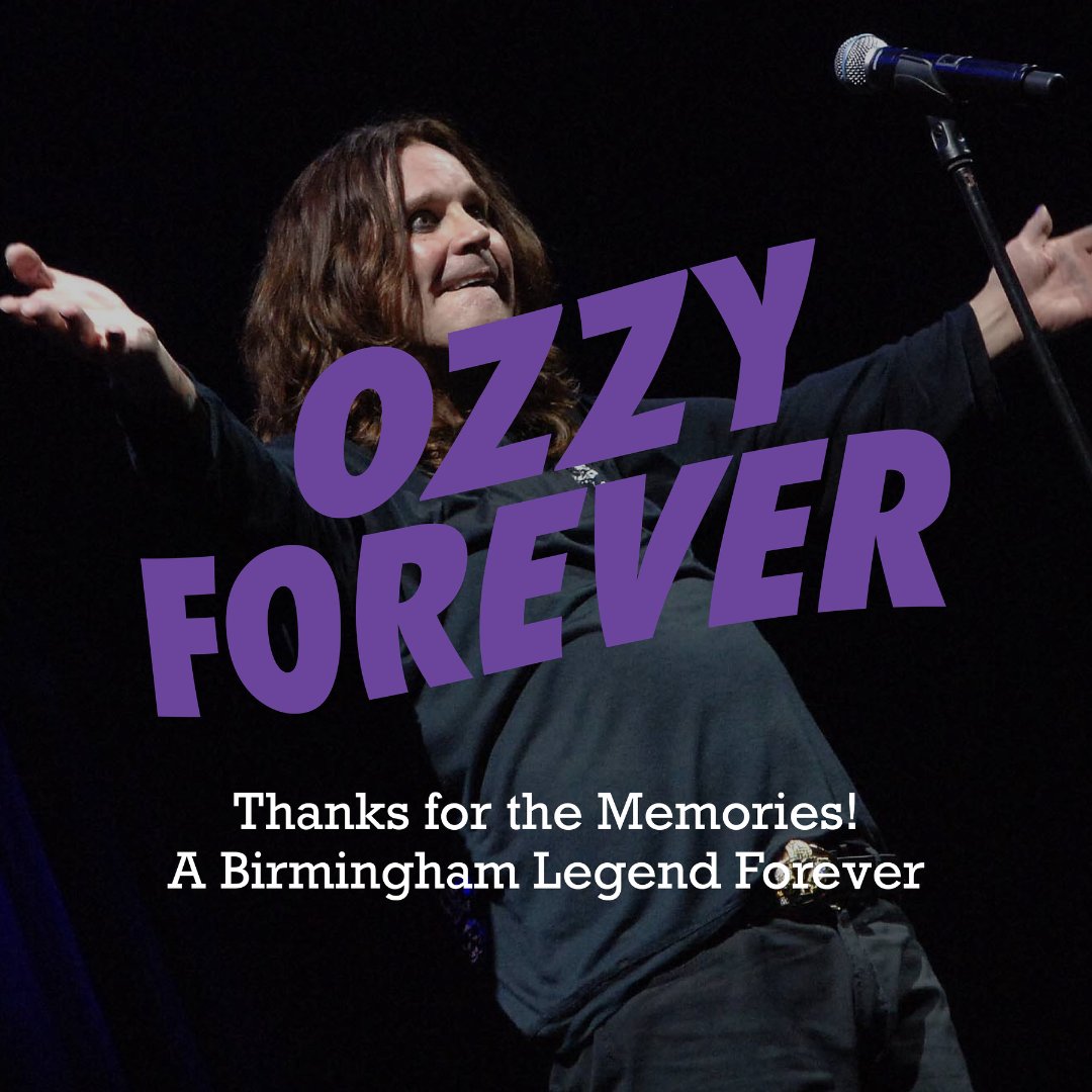 🖤 A Legend from Brum, Ozzy Osbourne 🖤 

Today, we pay tribute to a true hometown hero. Thank you for the music, the madness, and the magic.

RIP to Birmingham’s Prince of Darkness.