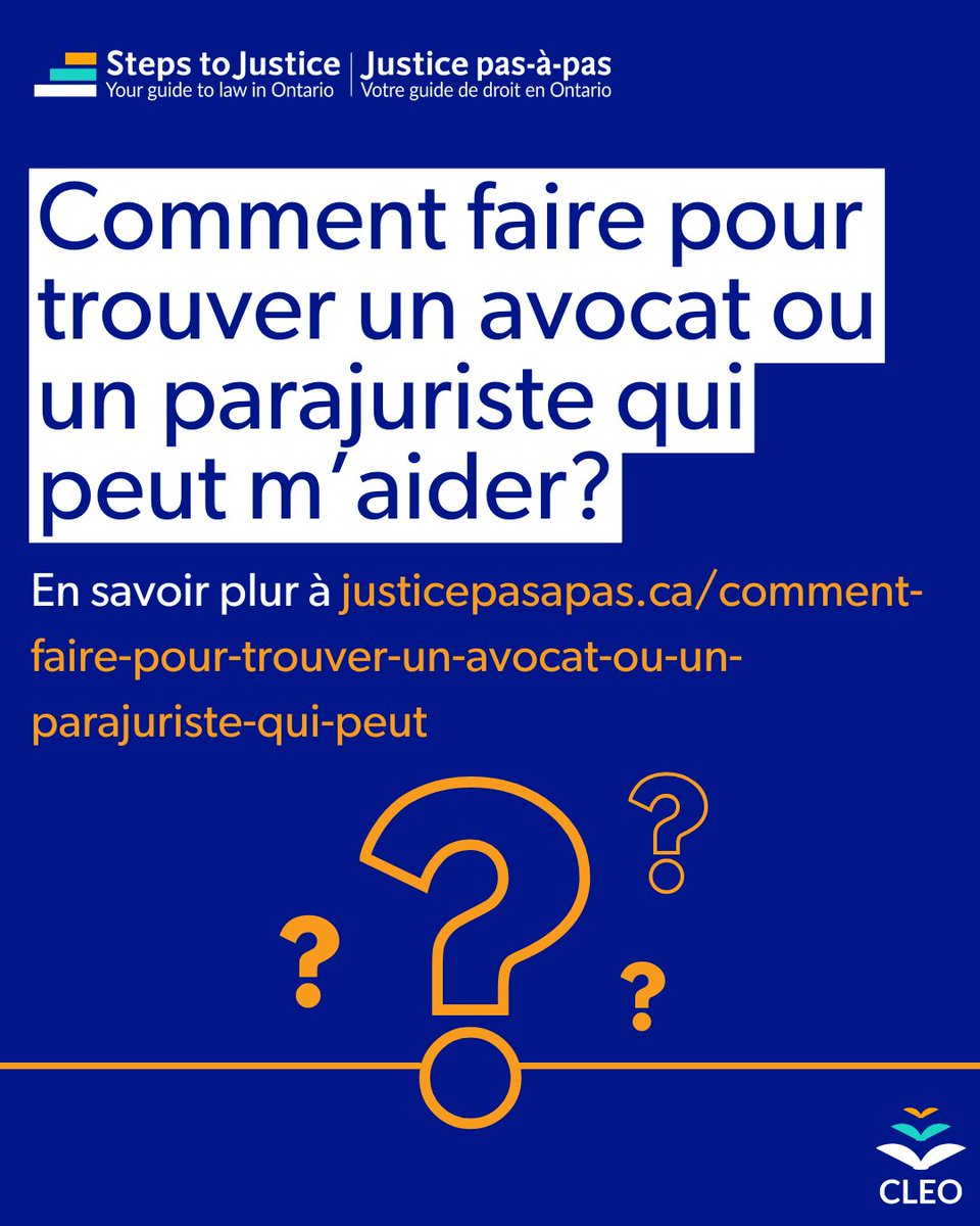 Avez-vous besoin d’un(e) avocat(e) ou d’un(e) parajuriste pour vous aider avec un problème juridique?

Voici quelques éléments à considérer avant d’en engager un(e).

justicepasapas.ca/comment-faire-…