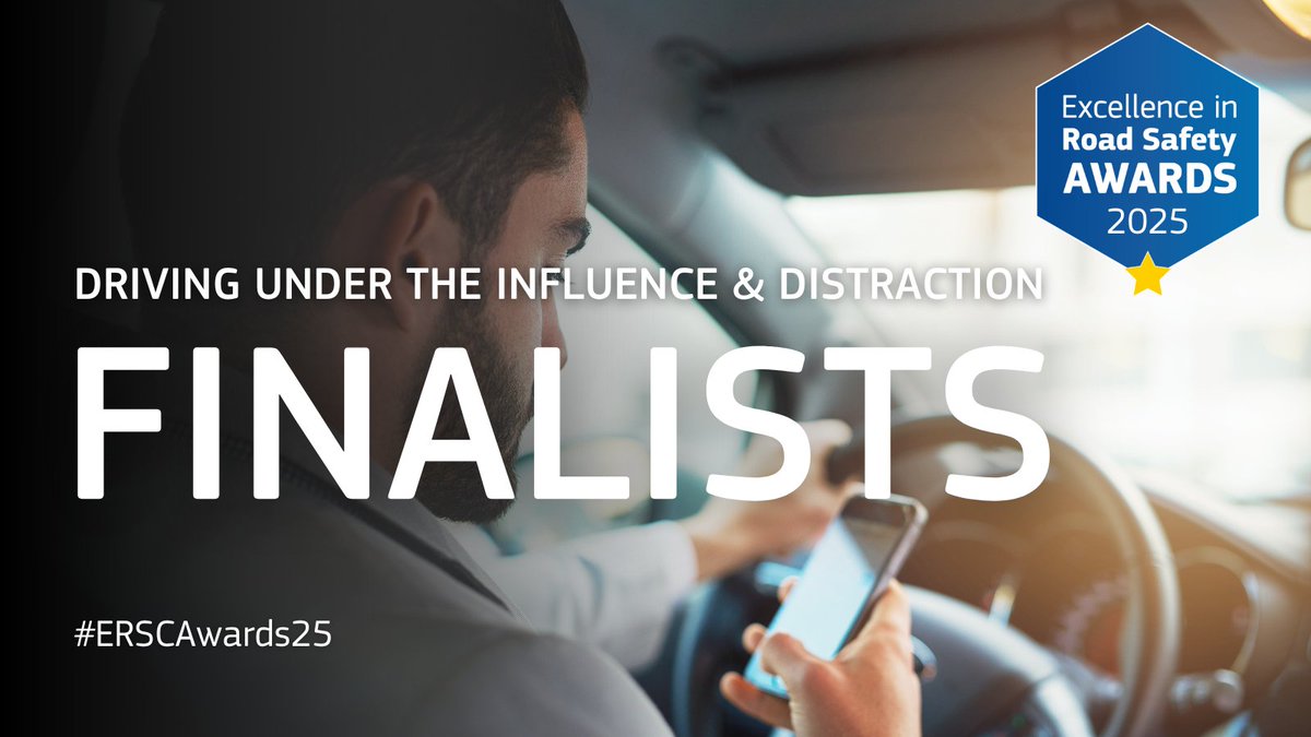 ERSCharter's tweet image. 🚗 The #ERSCAwards25 finalists are here!
The finalists for DUI & Distraction are:
👏 @TeamAlertNL 🇳🇱 for “Drive Drug-Free” campaign
👏 ARV-Auto 🇱🇹 for high school DUI education programme
👏 FlineBox 🇧🇪 and 🇮🇪 for safe driving self-check tool
Learn more:
ow.ly/KsXJ50WtWVA