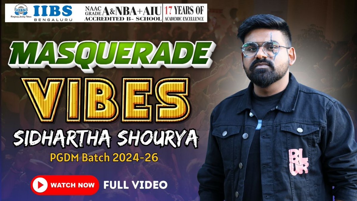 iibsonline's tweet image. 🎭 Hollywood Masquerade Vibes | Sidhartha Shourya | PGDM Batch 2024-26 | IIBS Bengaluru. youtu.be/UJlXbfIVW7c

#MasqueradeMagic #HollywoodThemeParty #IIBSBengaluru #CreativeMask #StudentLife #NewYearCelebration #PGDM2024_26 #CampusVibes #LivingStatueLook #unforgettablemoments