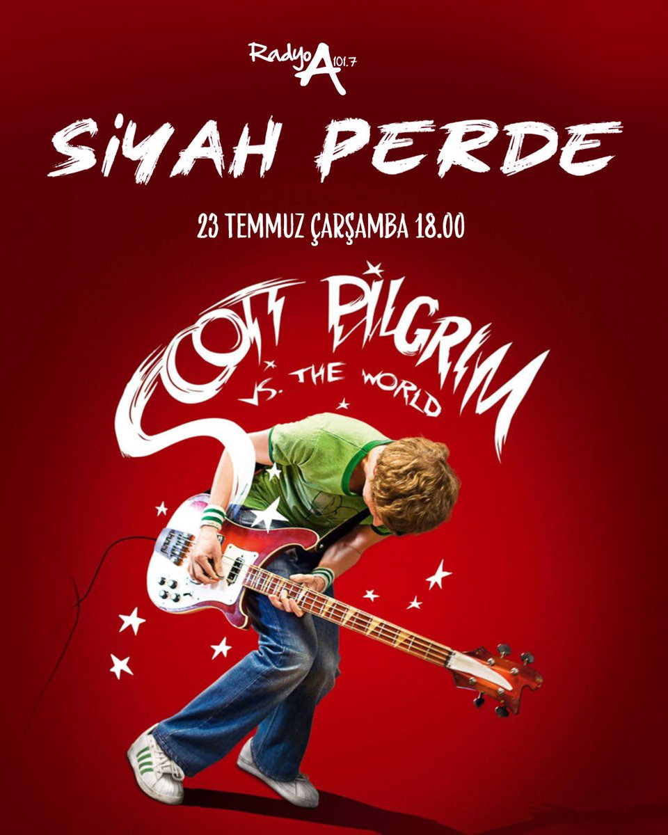 Siyah Perde programında bugün “Scott Pilgrim vs. the World” hakkında konuşulacak. 

Siyah Perde, her Çarşamba saat 18.00'de 101.7 Radyo A'da 🎞

🔗Canlı yayını dinlemek için: radyoa.anadolu.edu.tr/dinle/web/