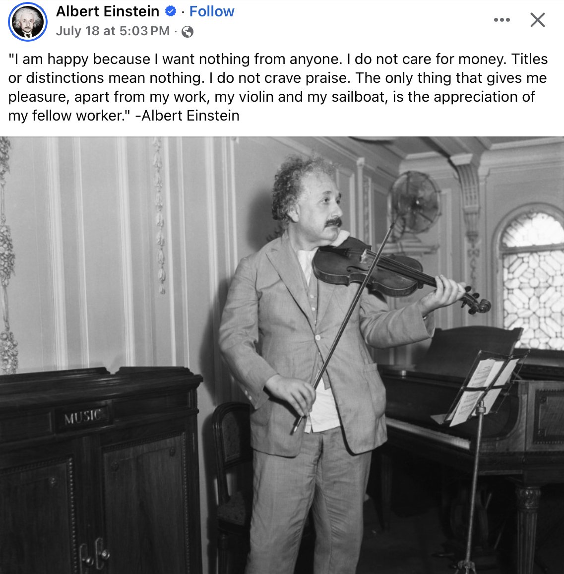 sbkaufman's tweet image. "I am happy because I want nothing from anyone." ~Albert Einstein