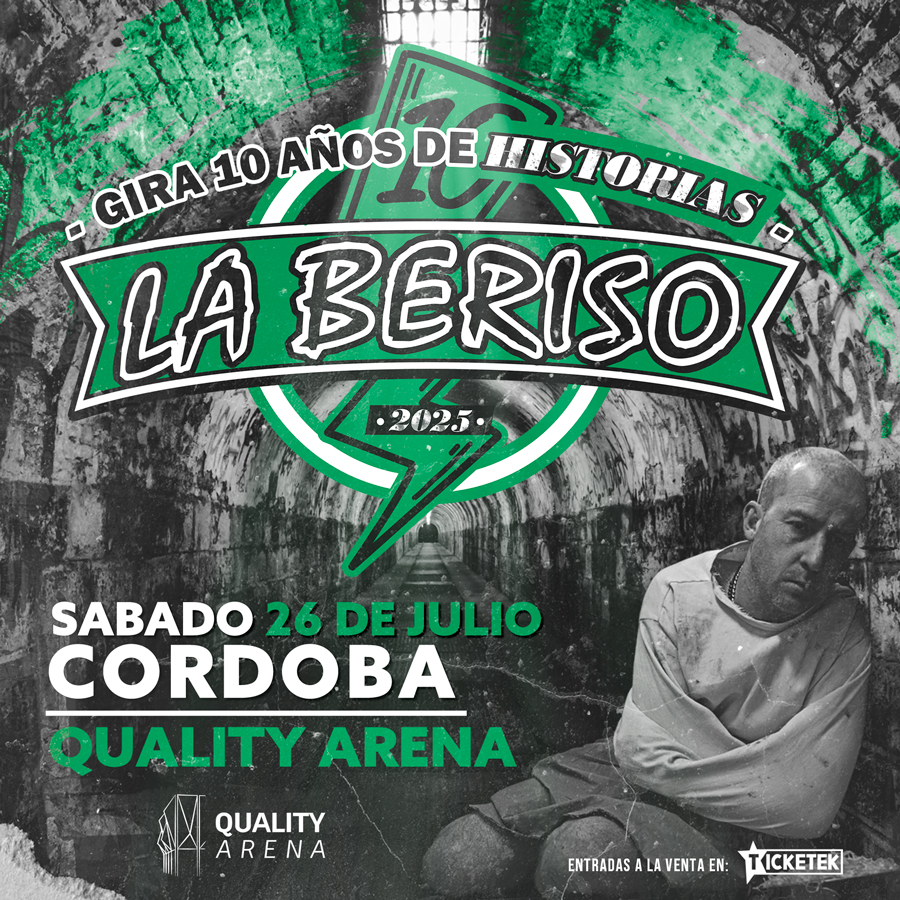 TicketekAr's tweet image. 🎸 @LaBerisoRock una de las bandas argentinas más convocantes de los últimos tiempos, regresa a #Córdoba con su gira “10 AÑOS DE HISTORIAS”
🗓️ 26 de Julio
📍 @qualityespacio (Av. Cruz Roja N° 200)
🎫Últimos #Etickets en bit.ly/3NdXjtr