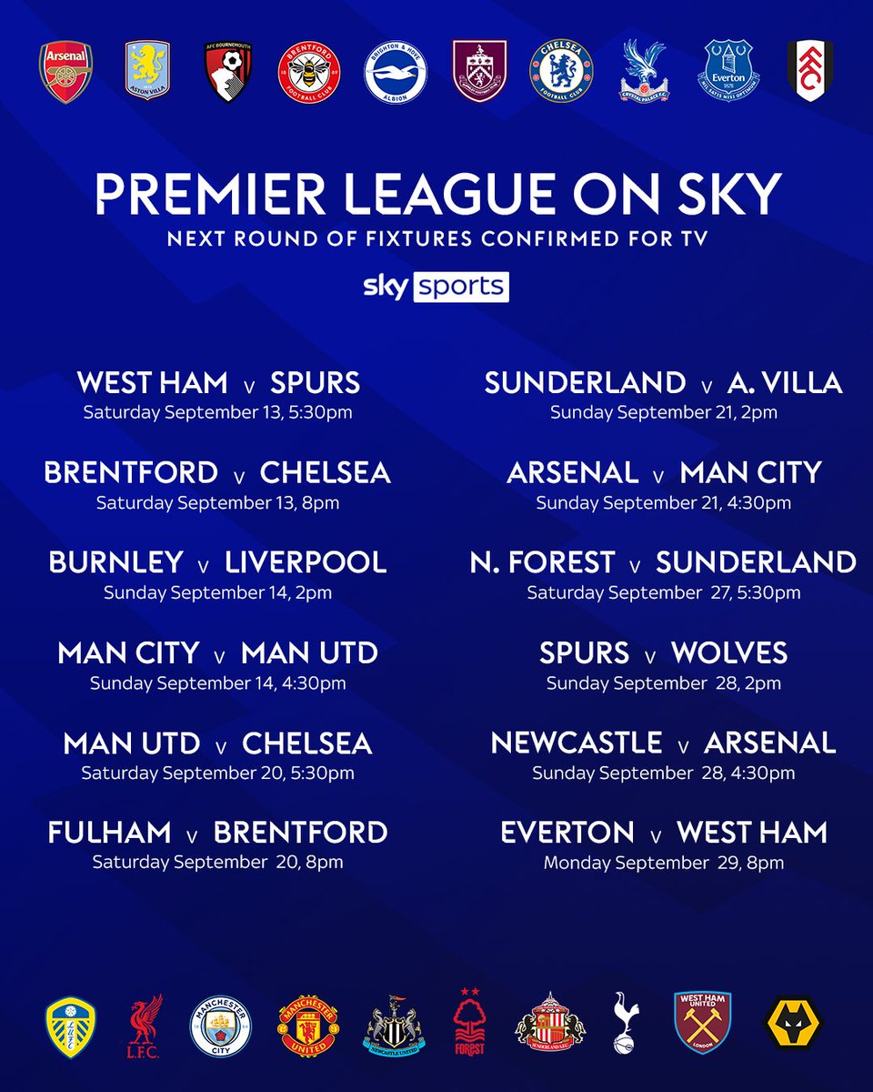 SkySportsPL's tweet image. The next round of Premier League fixtures to be shown live on Sky Sports have been revealed 📆
Which matches are you most excited for? 👀