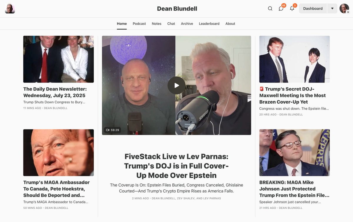ItsDeanBlundell's tweet image. 🇨🇦Don't forget - I'm over @ DeanBlundell.Substack.com with @levparnas @ZevShalev @MichaelCohen212.
- Ghislaine's secret pardon meetings
- Trump cancels government to hide from the Epstein Files
- MAGA Ambassador to Canada called us "Nasty" again
Don't get distracted. Democracy…
