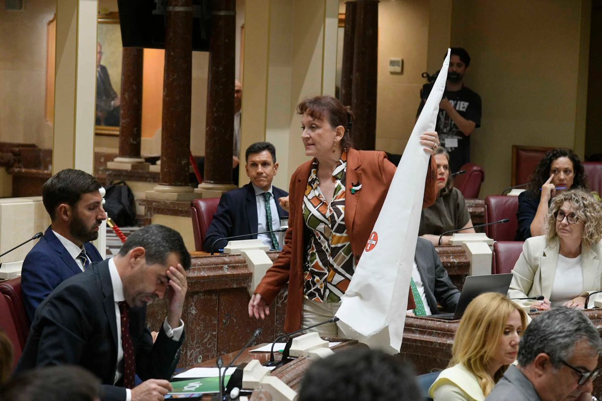 Las caras Juan, las caras…

Momento en el que <a href="/MariaMarinMart/">María Marín</a> entrega a Antelo y Alpañez, los líderes de Vox en Murcia, el capirote del Ku Klux Klan “para que vayan bien vestidos en la próxima cacería racista”.

Así se planta cara al fascismo . Vamos, que son pocos y cobardes🔥