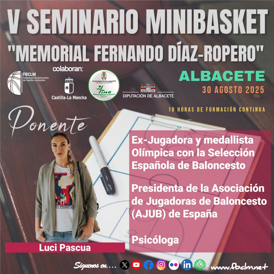 fbclm's tweet image. #FormacionFBCLM📚| Te presentamos a toda una eminencia del baloncesto nacional que será además una de las ponentes en el 5º #SeminarioMiniFBCLM "Fernando Díaz Ropero".
👉El próximo martes 29 de julio conoceremos la programación al completo y se abrirán las inscripciones.