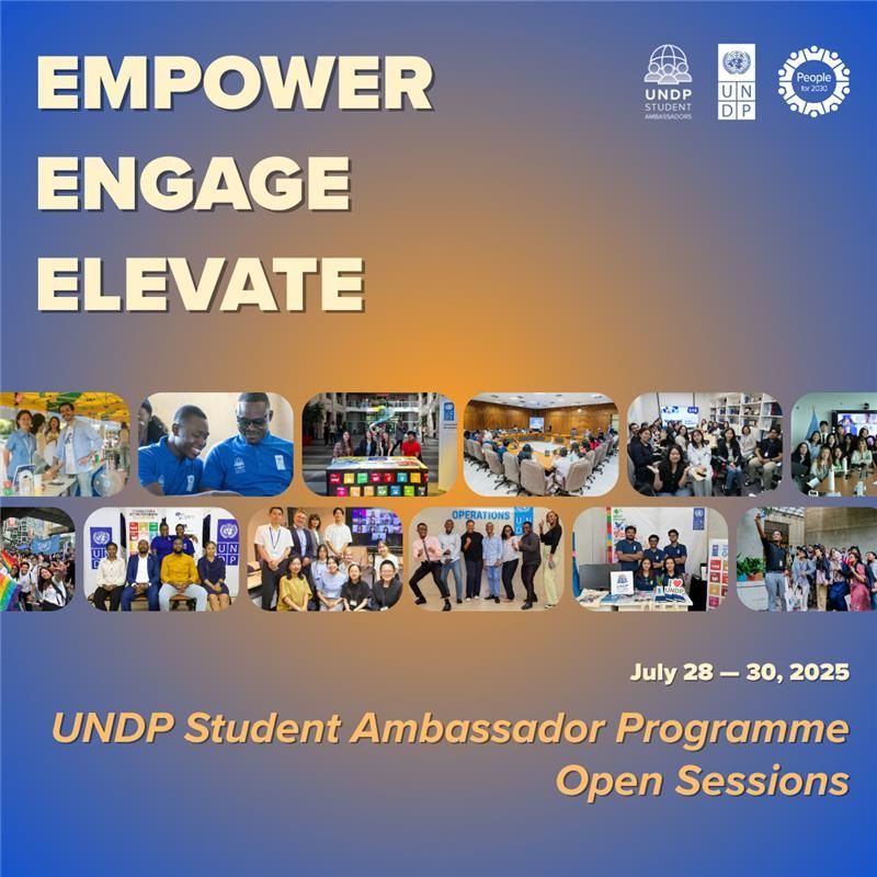 UNDPCareers's tweet image. 🌍Empower, Engage, Elevate: UNDP Student Ambassador Programme Midterm Open Sessions 🎉
🗓️ July 28–30, 2025
📍 Online | Microsoft Teams
📸 Scan the QR code to register. Everyone is welcome!
#UNDPStudentAmbassador #Peoplefor2030 #SustainableDevelopmentGoals