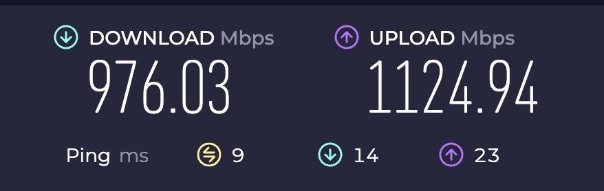 ReviewFischer's tweet image. I love the benefits of fiber optic internet.
These are my numbers for wireless. The ping is around 4 when wired and exceeds my GIG speeds.