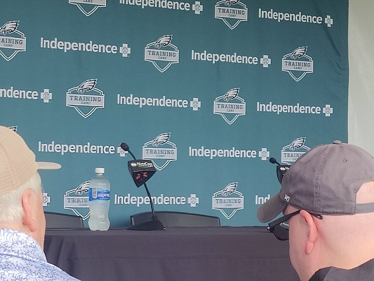 Back at it! Awaiting coach Nick Sirianni as the Super Bowl champion #Eagles open training camp at NovaCare Complex.