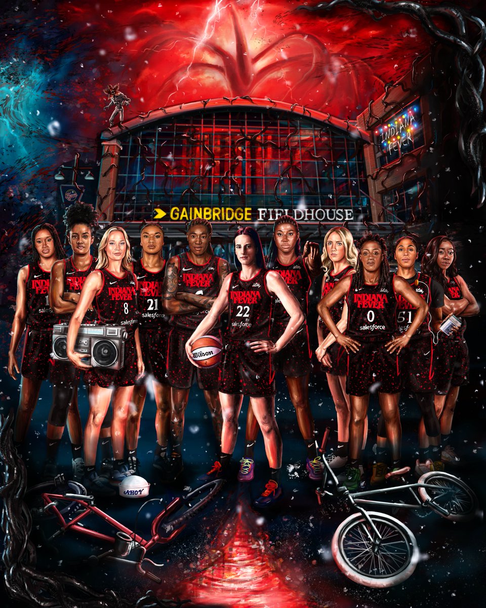 SBJ's tweet image. The Fever are paying homage to Netflix’s final season of "Stranger Things" with limited edition jerseys 🏀
For Thursday’s game against the Aces, the team will wear red-and-black uniforms inspired by Hawkins’ alternative dimension, the Upside Down.
ow.ly/g3AS50WtW9h
