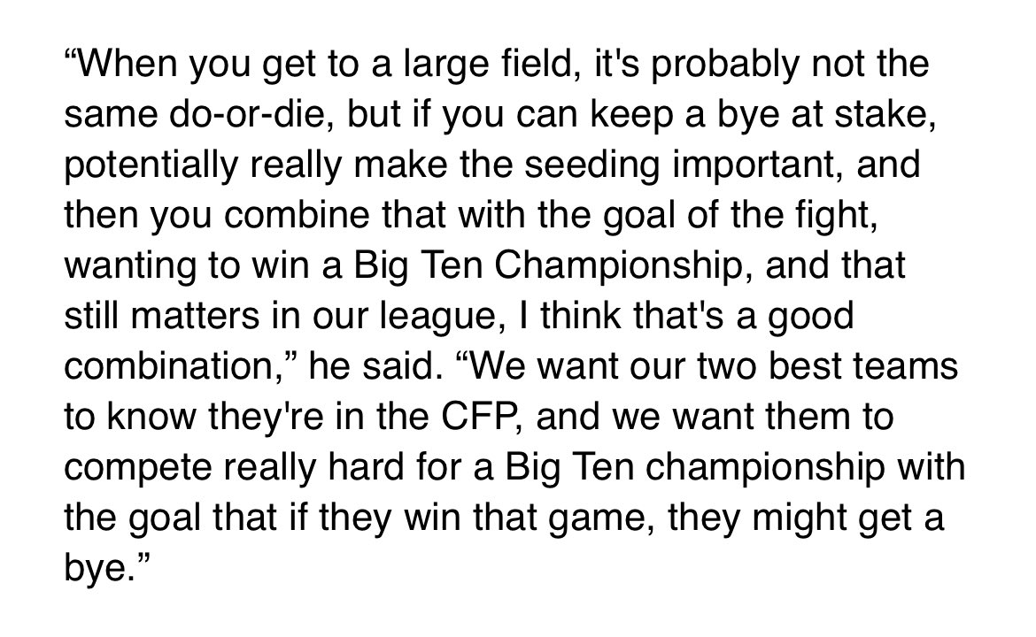 CFBHeather's tweet image. Petitti told me he doesn’t want a playoff format to devalue or eliminate the conference championship game.