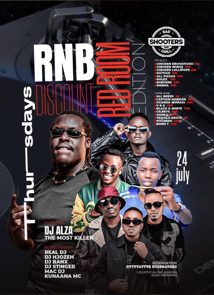 eddiespikaagaba's tweet image. Strictly rnb, strictly good vibes!
#RnBDiscountThursdays—red room edition ft “the most killa” @deejay_alza this Thursday 25th July, join us for massive discounts on some selected drinks and food. 
#rnbvibes🎸🎤🎹🎼🎧🎤