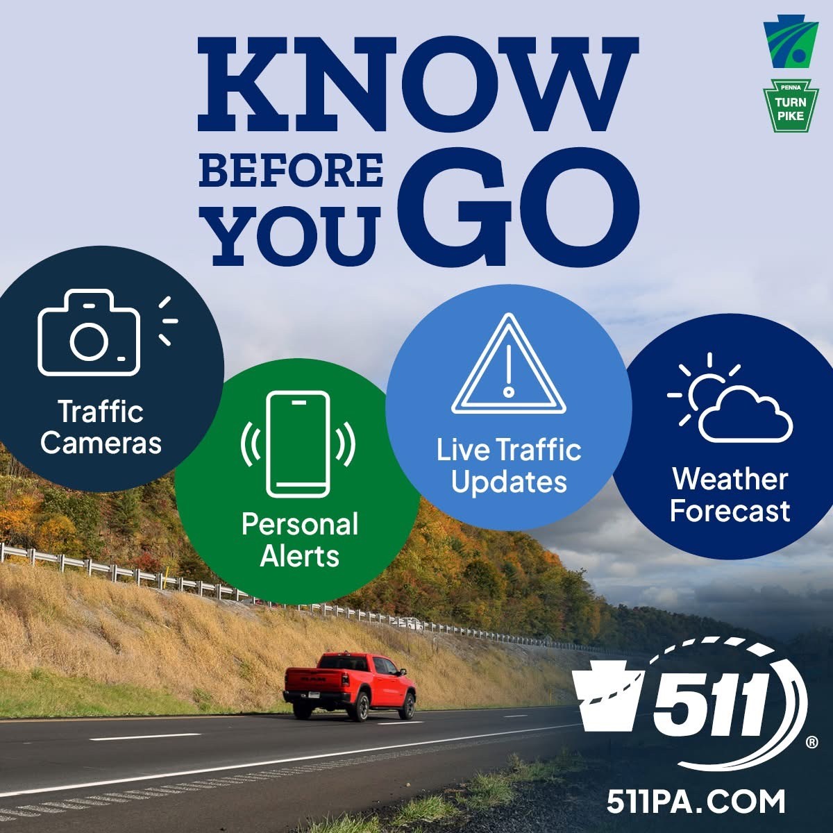 PAHouseGOP's tweet image. Planning a summer road trip or just heading to work? Check 511PA for real-time traffic, weather and transit updates across PA.
Dial 5-1-1 or visit 511PA.com.
You can also follow your regional @511PAStatewide page for local updates and alerts.