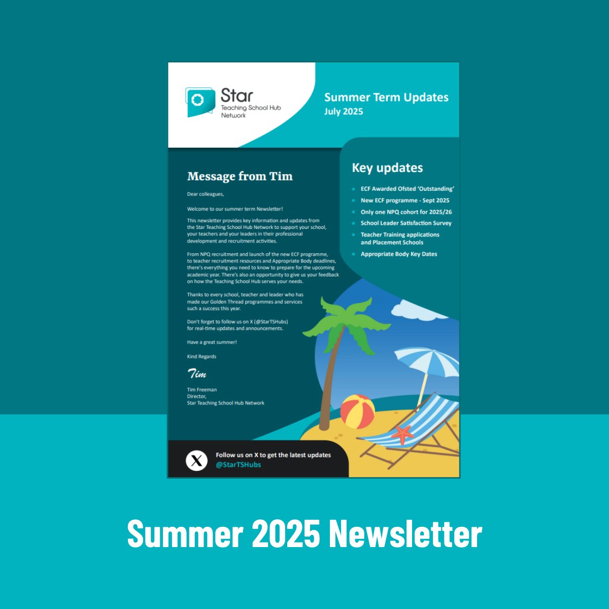 StarTSHubs's tweet image. 📚☀️ Our Summer newsletter is packed with fresh updates, insights and resources to help you kick off the new academic year strong. Click here to give it a read 👉 shorturl.at/q6qn5
#Teaching #SchoolLeaders #TeachingSchoolHub #Education
