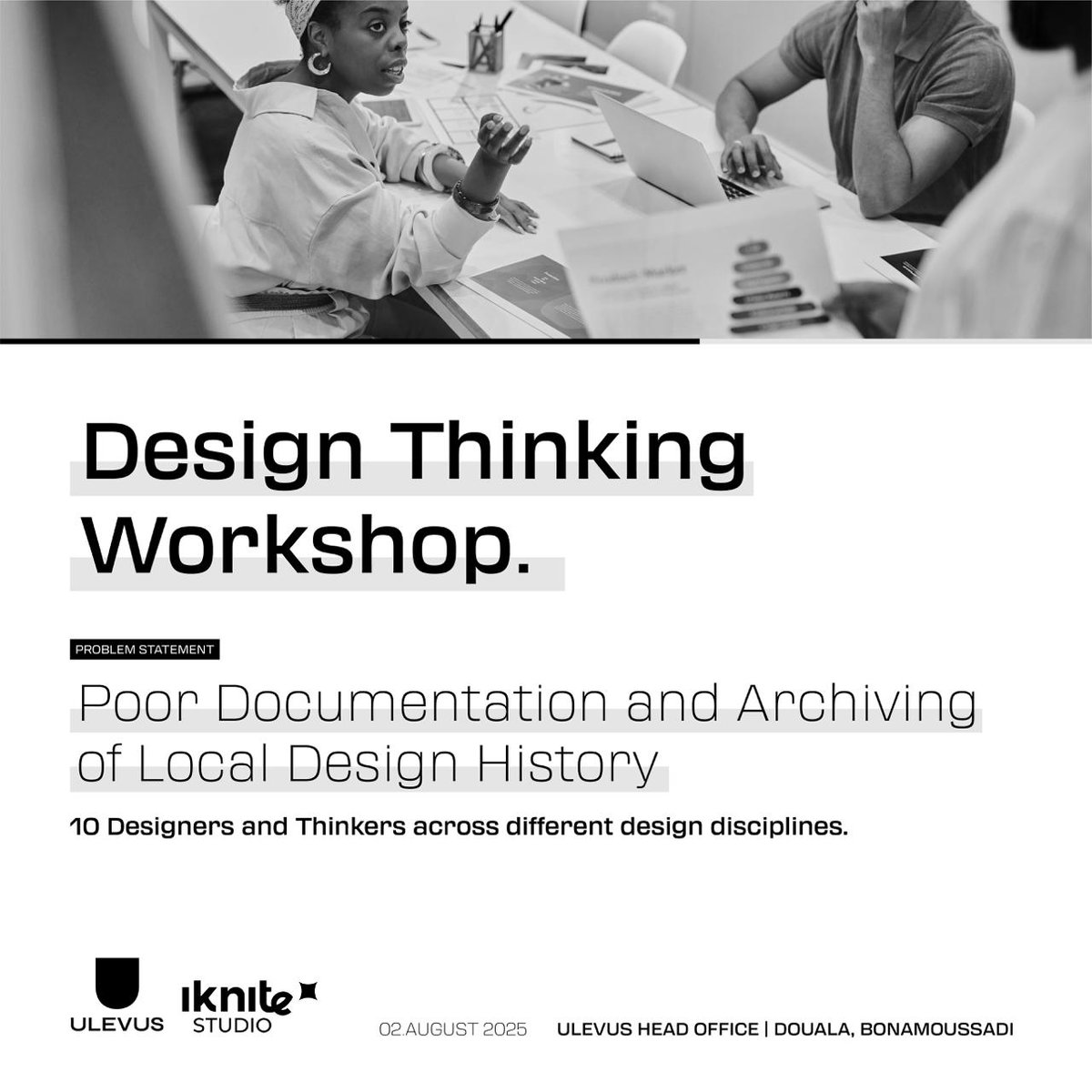 iknite studio (@iknitestudio) on Twitter photo Let’s save our design stories before they disappear.
On Aug 2 in Douala, @Ulevus x #IkniteStudio host a #designthinking workshop to:
> Explore why stories go untold
> Find gaps in our archives
> Co-create ways to preserve our legacy
> RSVP: lnkd.in/e8Jdjr3P
#designers Let’s save our design stories before they disappear.
On Aug 2 in Douala, @Ulevus x #IkniteStudio host a #designthinking workshop to:
> Explore why stories go untold
> Find gaps in our archives
> Co-create ways to preserve our legacy
> RSVP: lnkd.in/e8Jdjr3P
#designers