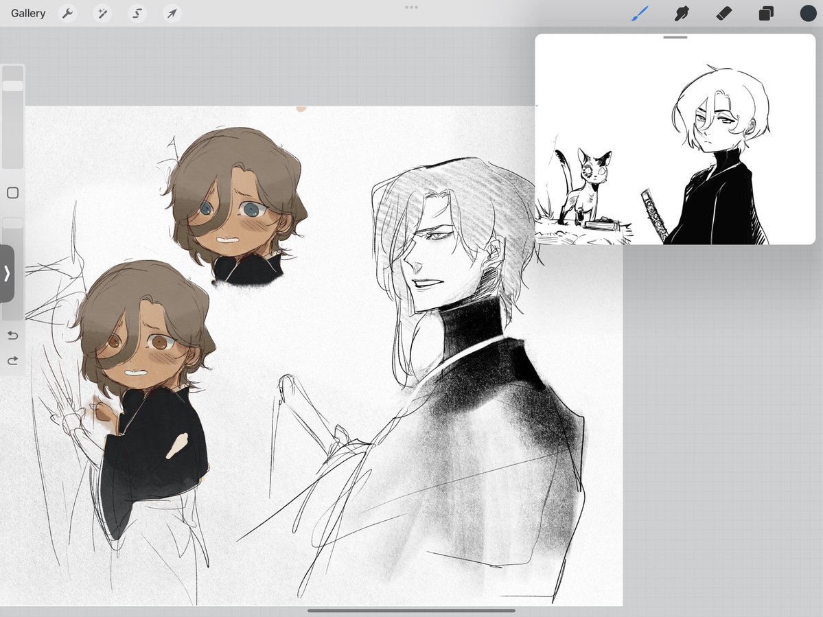 ItsAlpha___'s tweet image. Working back on the SosuTara AU child, Kai.
Want to do a proper design for him. 🥺