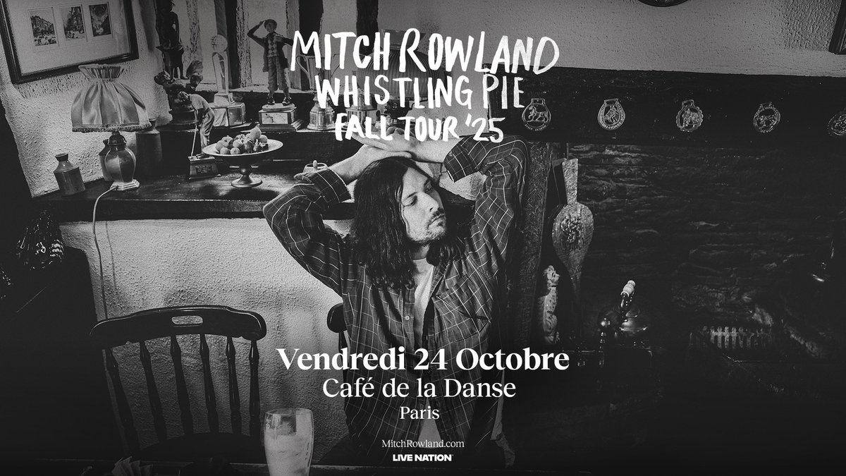 TicketmasterFR's tweet image. #PREVENTE
🌾 Mitch Rowland revient à Paris avec Whistling Pie, un nouvel album folk intime et lumineux entre poésie du quotidien et douceur analogique 🎸
🎟️ bit.ly/4lLuu6G