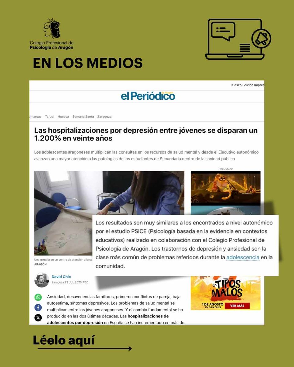 Colegio Profesional de Psicología de Aragón, COPPA (@copparagon) on Twitter photo Según un estudio de <a href="/unirioja/">Universidad de La Rioja</a> se ha pasado de 173 casos en el 2000 a casi 1.800 en 2021, y la tendencia es de un incremento imparable.
elperiodicodearagon.com/aragon/2025/07… Según un estudio de <a href="/unirioja/">Universidad de La Rioja</a> se ha pasado de 173 casos en el 2000 a casi 1.800 en 2021, y la tendencia es de un incremento imparable.
elperiodicodearagon.com/aragon/2025/07…