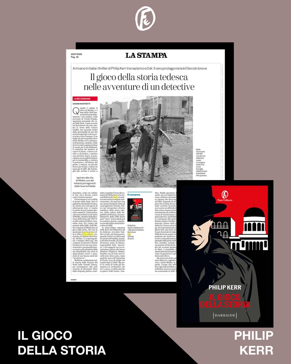 FaziEditore's tweet image. «Gunther è l'eroe dei romanzi di Philip Kerr (ora tutti pubblicati da Fazi), un tedesco anti nazista e sempre anticomunista, che però per una sua umana integrità unita ad un pragmatico cinismo, finisce per interpretare diverse maschere della storia tedesca.
Philip Kerr ha trovato…