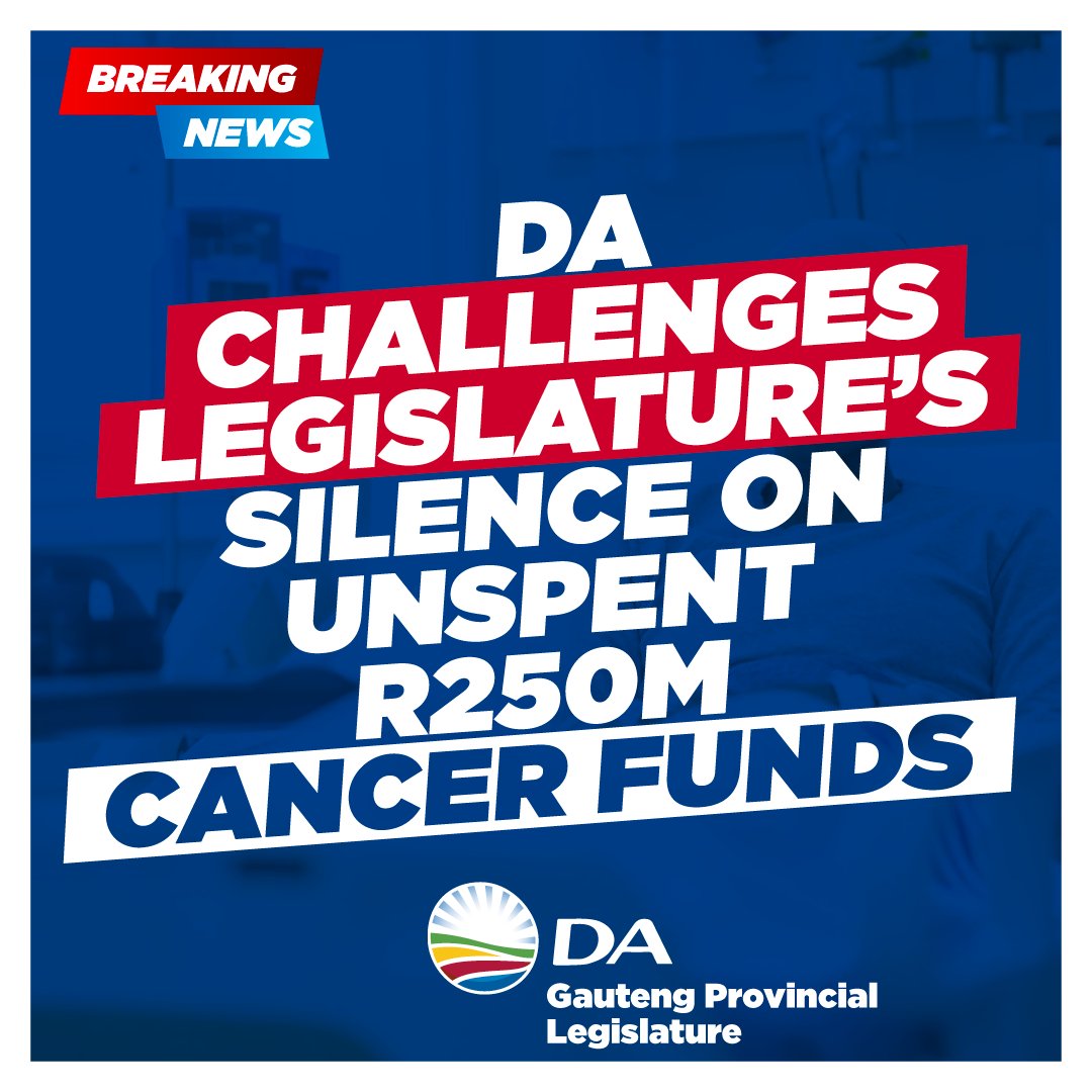 DA_GPL's tweet image. DA Takes Gauteng Legislature to Court Over Cancer Scandal
The DA has filed court papers to force the Gauteng Legislature to debate our motion to censure Health MEC Nomantu Nkomo-Ralehoko. #DA_GPL #CancerCrisis #FireTheMEC #RightToHealth
Read more: open.substack.com/pub/dagpl/p/da…