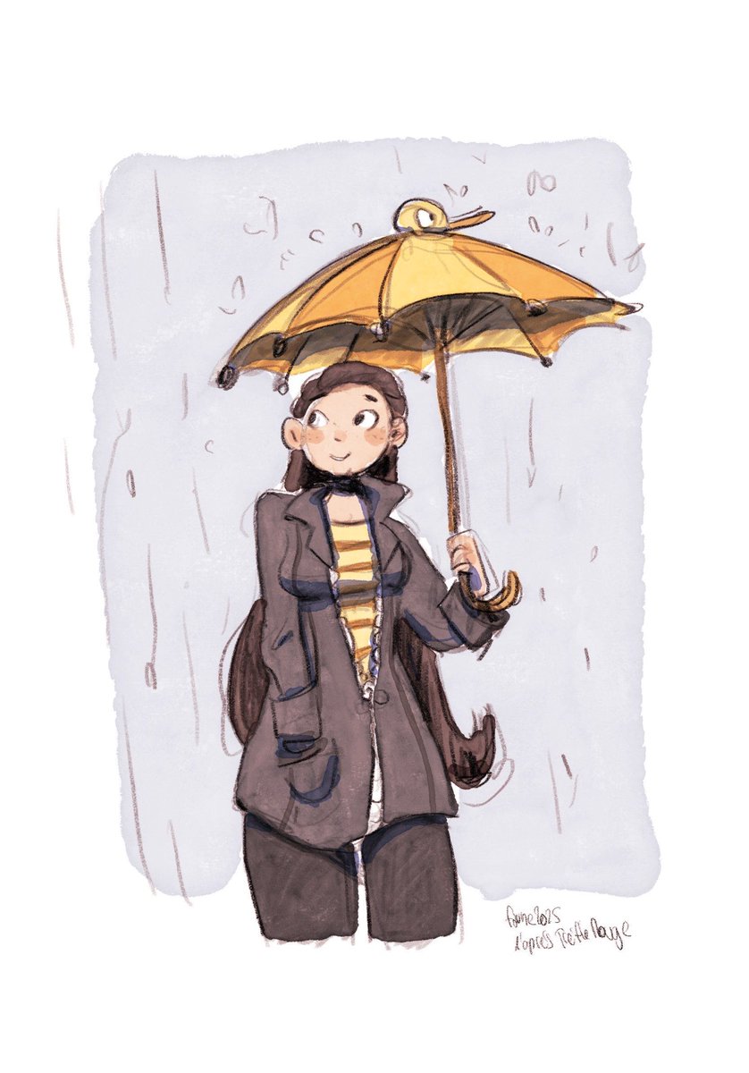 thefaune1's tweet image. Umbrella girl (fanart of Trefle Rouge&apos;s &quot;Inked Girls&quot;)