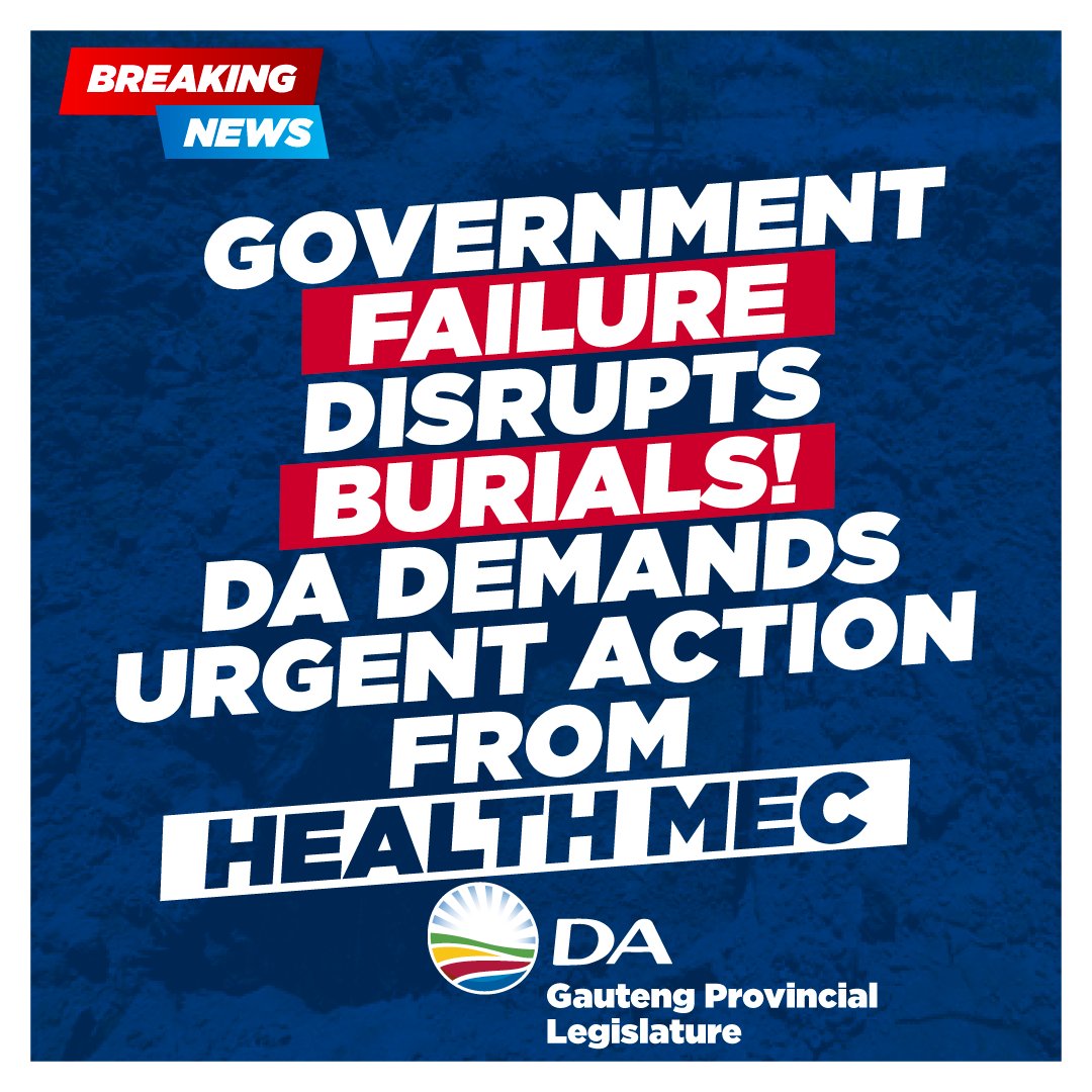 DA_GPL's tweet image. Ekurhuleni families can’t bury their loved ones — MEC to blame
The DA is outraged that indigent residents in Ekurhuleni cannot bury their loved ones.
#DA_GPL #Burial #Ekurhuleni @HicklinMadelei1
Read more: ow.ly/rLxQ50WtMrg