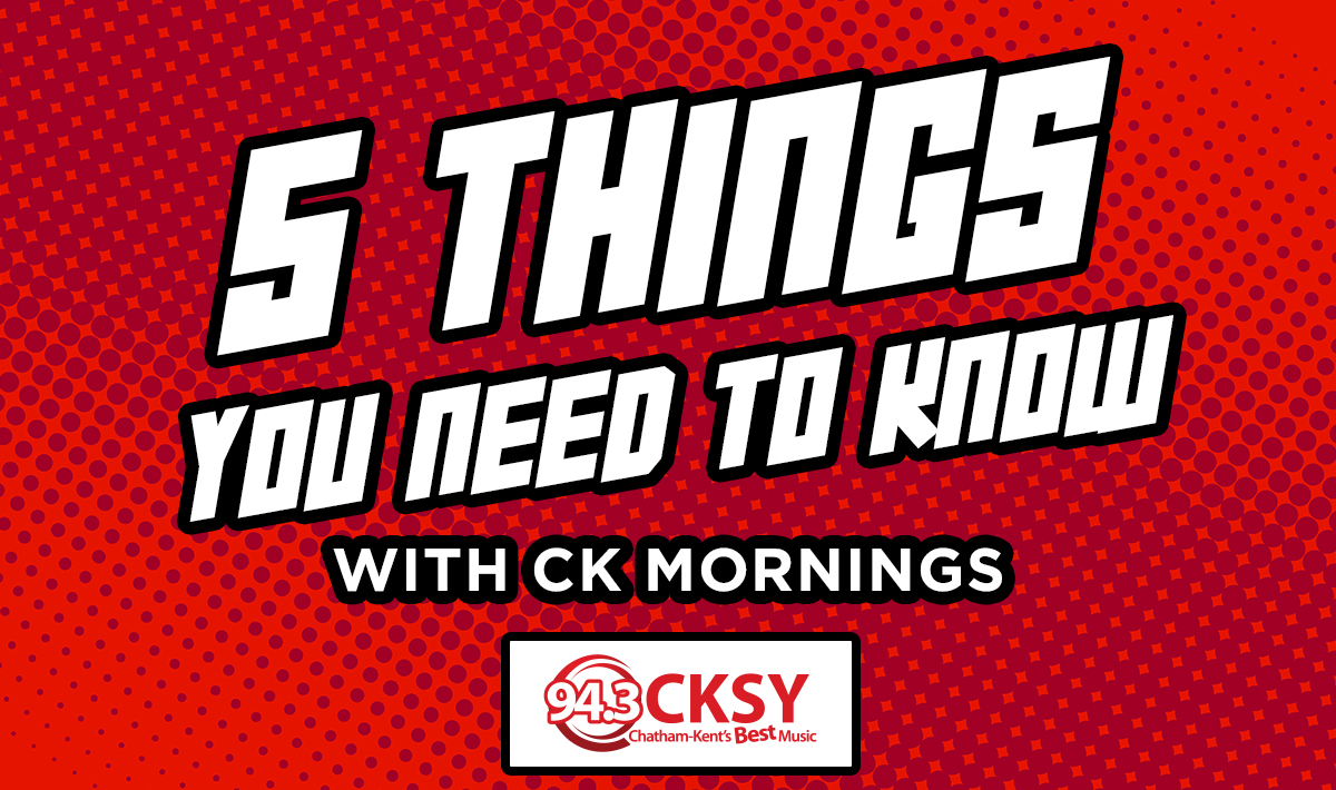 943CKSY's tweet image. 5 Things You Need to Know for Wednesday, July 23rd...
1⃣Chatham Concert Band in Tecumseh Park🎶
2⃣ @CKRec Play Rangers coming to Dresden
3⃣Tuesday was a quick one
4⃣Northern Lights
5⃣New emojis coming
943cksy.com/blogs/5-things… #ckont #CKMORNINGS