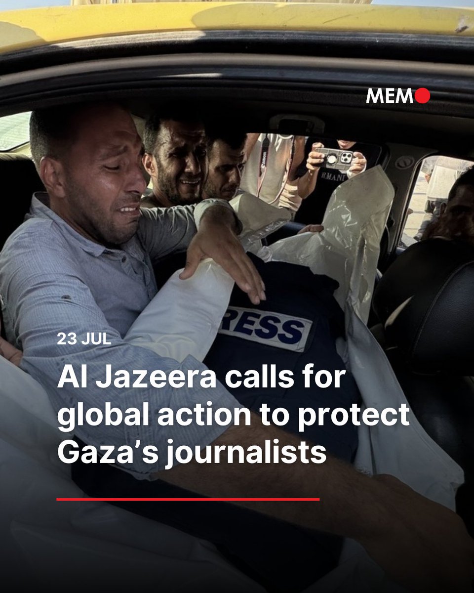MiddleEastMnt's tweet image. Al Jazeera Media Network has today issued an urgent call for the journalistic community, press freedom organisations, and relevant legal bodies to take decisive action to halt the forced starvation and crimes against journalists and media professionals in Gaza.
A press release…