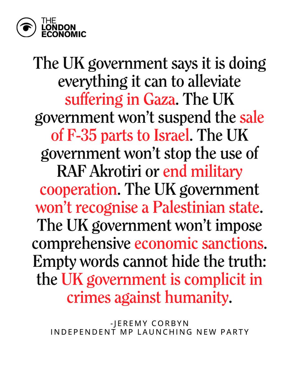 LondonEconomic's tweet image. Jeremy Corbyn slamming the UK government's "complicity in Israel's crimes against humanity"