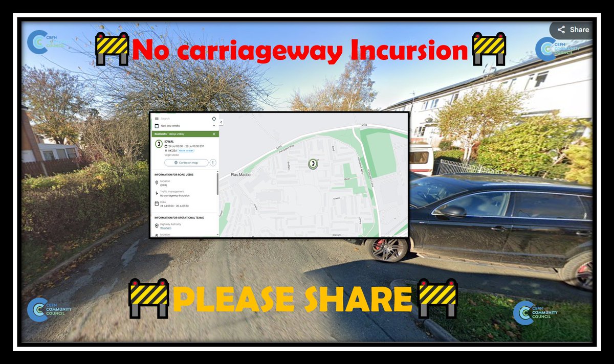 AndrewRuscoe's tweet image. 🚧 PLEASE RETWEET: Cefn Community Council Roadworks & Travel Update 🚧
Keeping residents informed and helping reduce unnecessary travel across Cefn, Acrefair, Cefn Mawr & surrounding communities. Please see the latest roadworks and traffic notices:
📍 Garth Road, Trevor,…