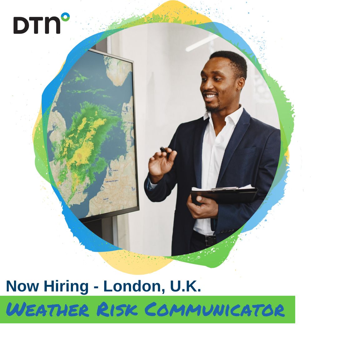 DTNMarkets's tweet image. #WeAreHiring a Weather #RiskCommunicator in #London to help customers reduce operational risk & prepare for severe weather: dtn.link/iedlsv
Deliver real-time insights, conduct customer risk workshops, & help orgs develop response plans.
#WorkHereWednesday #LifeAtDTN