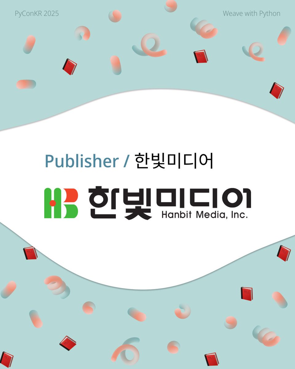 PyConKR's tweet image. [파이콘 한국 후원사] 한빛미디어
한빛미디어(주)는 &apos;책으로 여는 IT 세상&apos;을 만들어 갑니다. IT 전문가와 미래의 전문가를 꿈꾸는 이의 동반자로 30년 한 길을 걸어온 한빛미디어(주)는 앞으로도 여러분과 함께 멋진 미래를 꿈꾸며 &apos;책으로 여는 IT 세상&apos;을 만들어 가겠습니다.